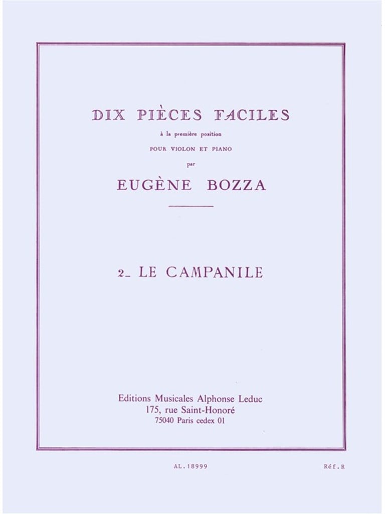 Eugene Bozza: Pieces faciles No.2: Le Campanile